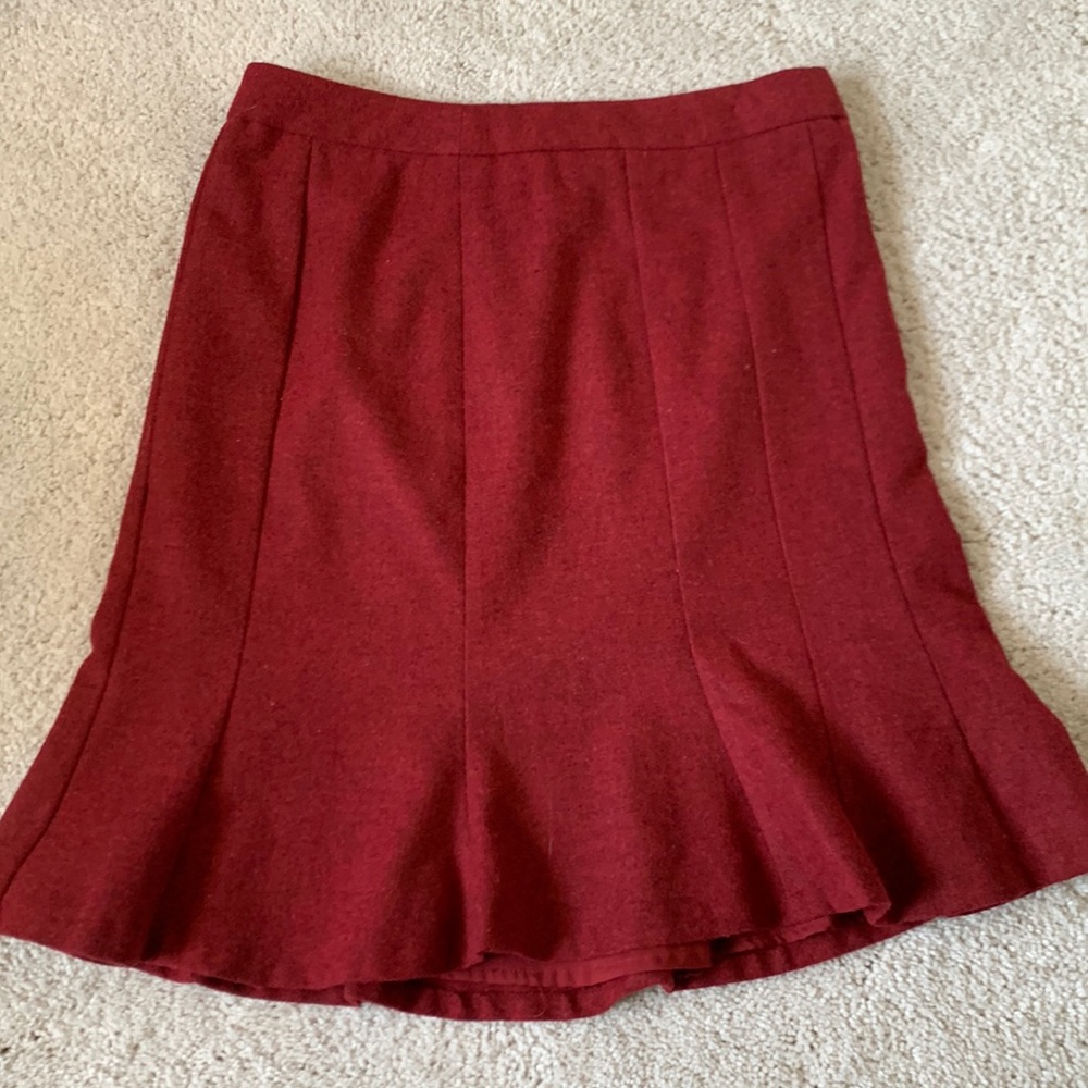 Knee Length Maroon Skirt